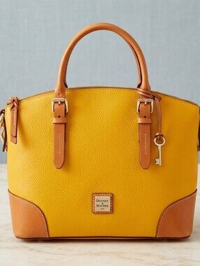 🌼Dooney & Bourke Domed Satchel. Dandelion. SAFFIANO. Vachetta Trim. MSRP $298